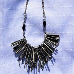 No1208 Handmade necklace with glass and crystals beads and antique pieces